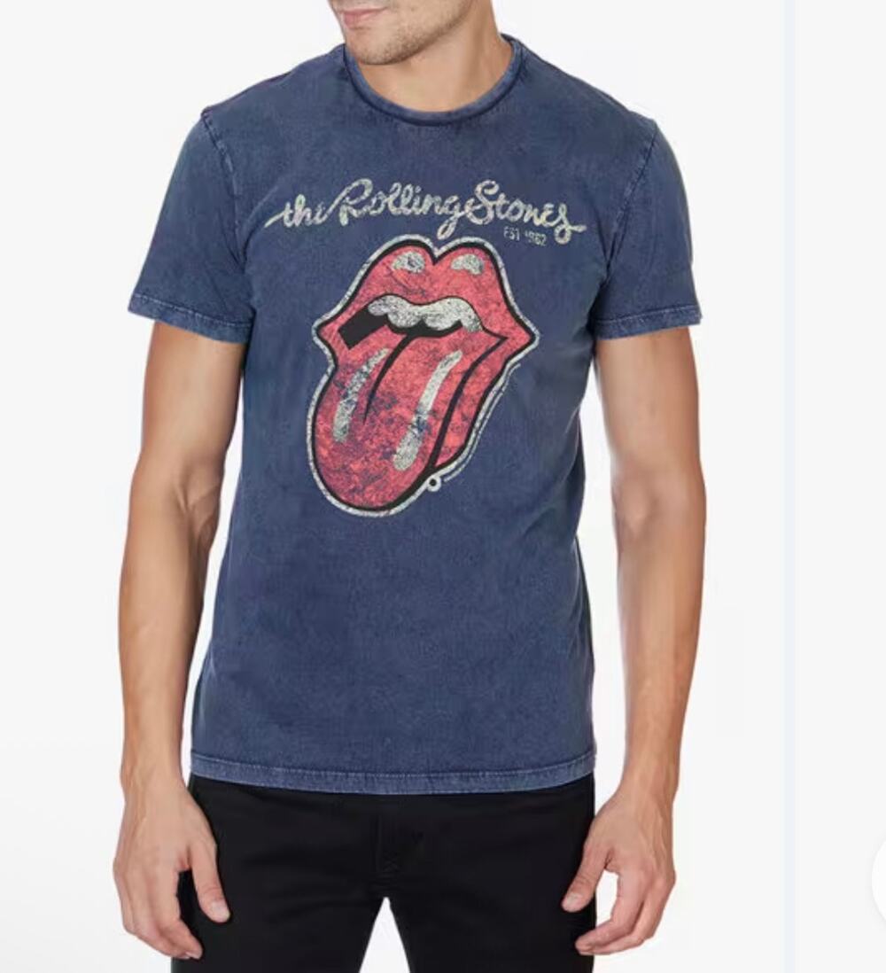 The Rolling Stones Mineral Wash Graphic T-Shirt Classic Logo Size Large